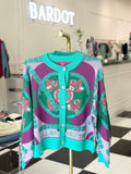 Multi Mahjong Button Up Cardigan