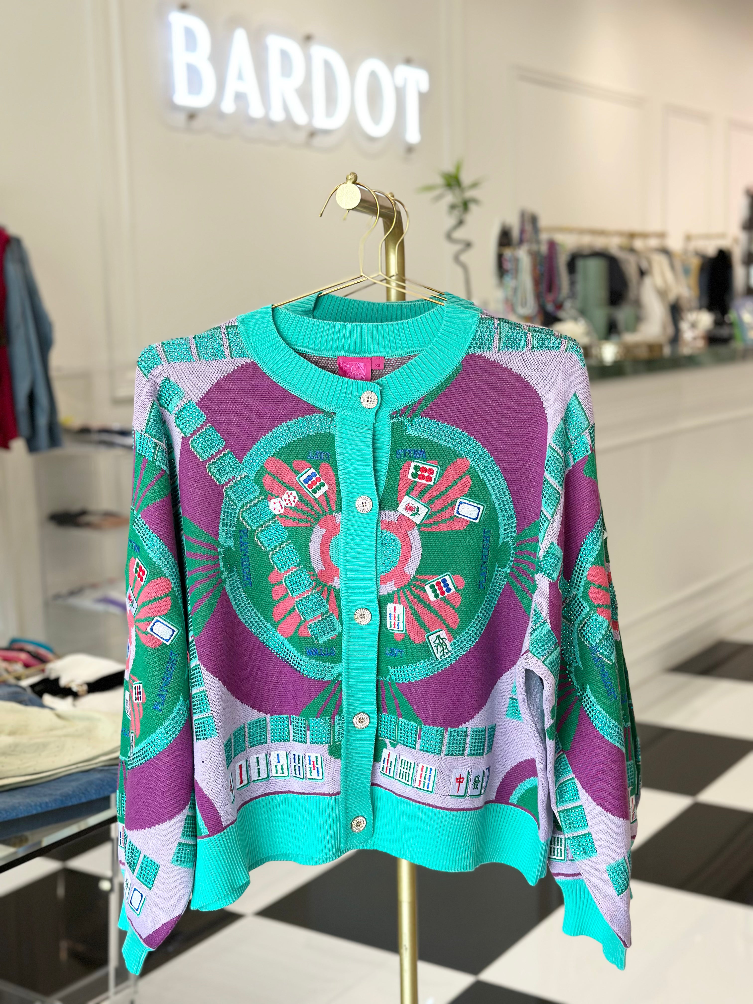 Multi Mahjong Button Up Cardigan