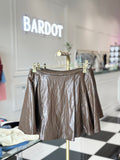 Amelia faux leather pleated mini skirt