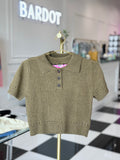 Knitted short sleeve polo sweater