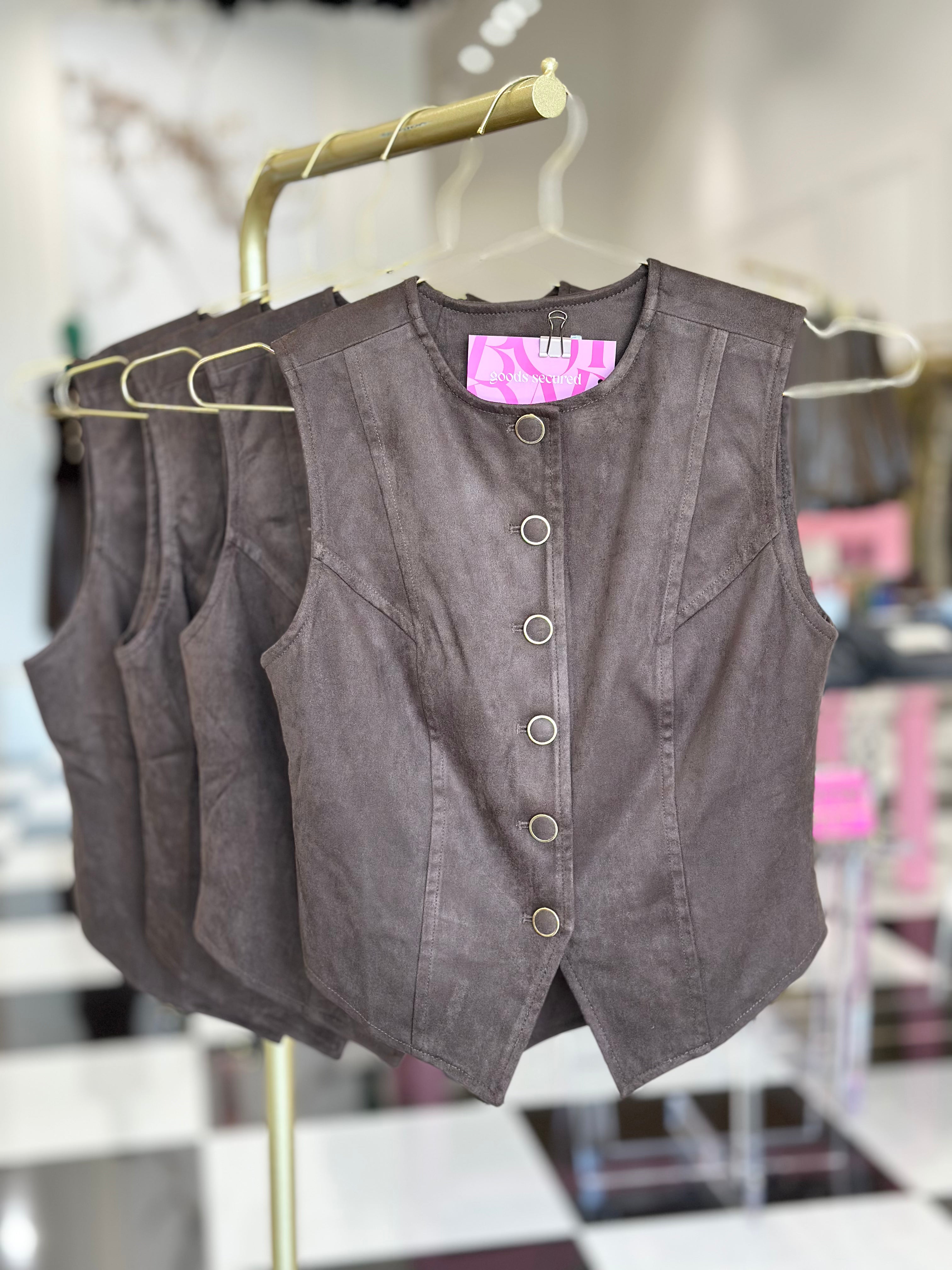Urban suede vest top