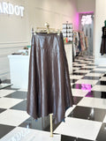 Arden A-line leather midi skirt
