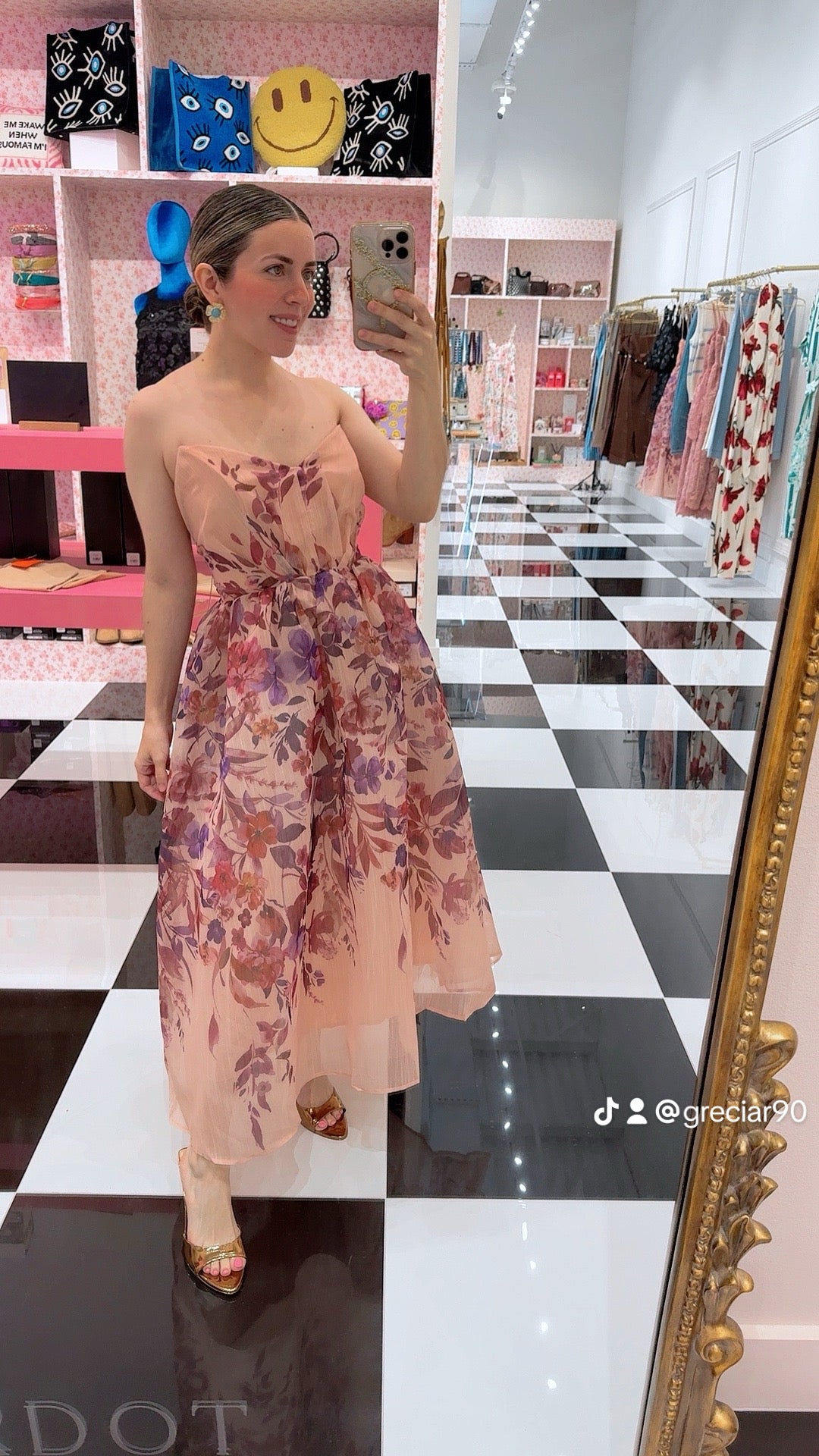 Sweetheart Strapless Floral Midi Dress