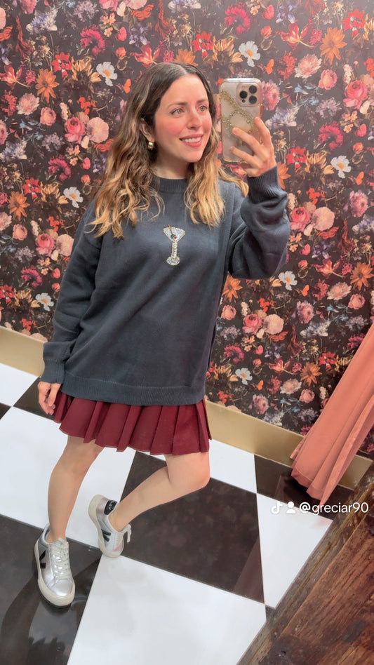 SORA MARTINI BEAD SWEATER