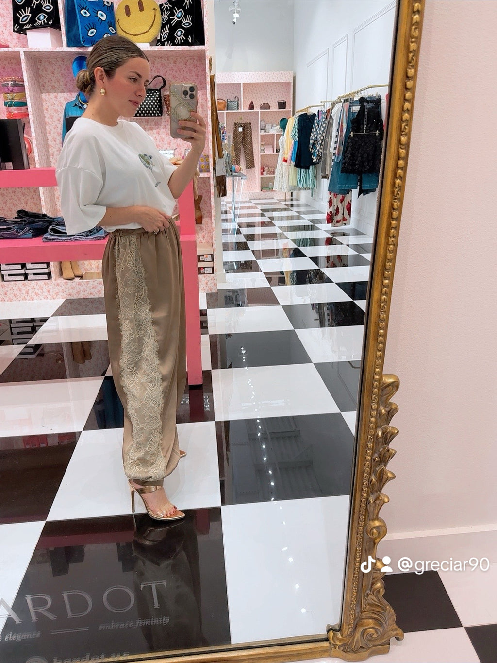Sidney side lace trim blouson pants