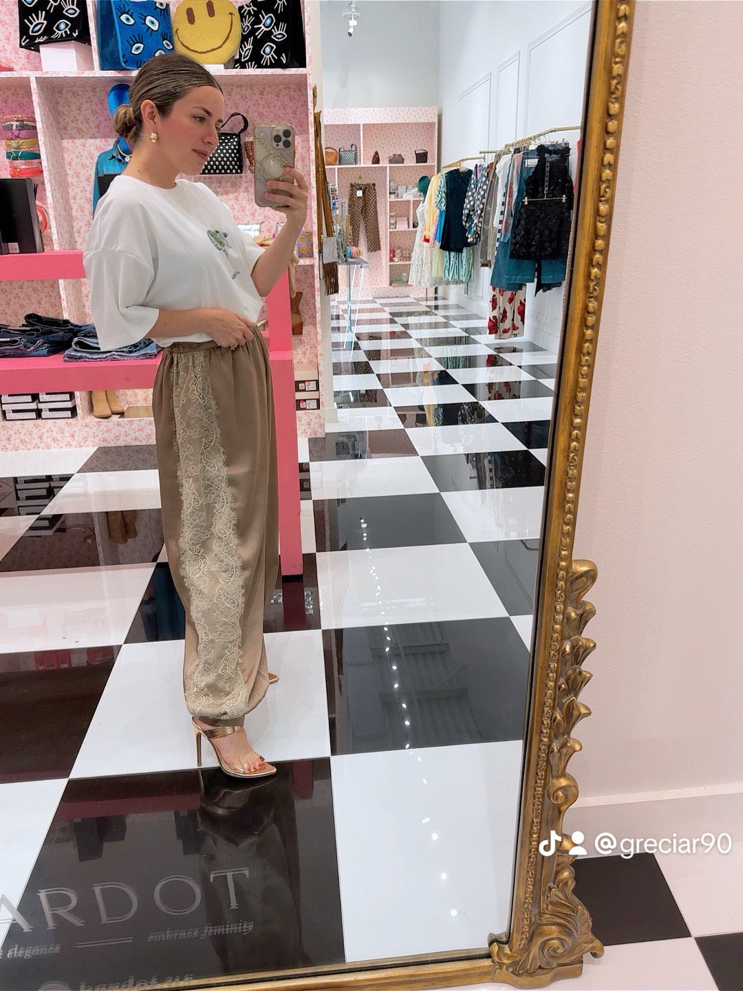 Sidney side lace trim blouson pants