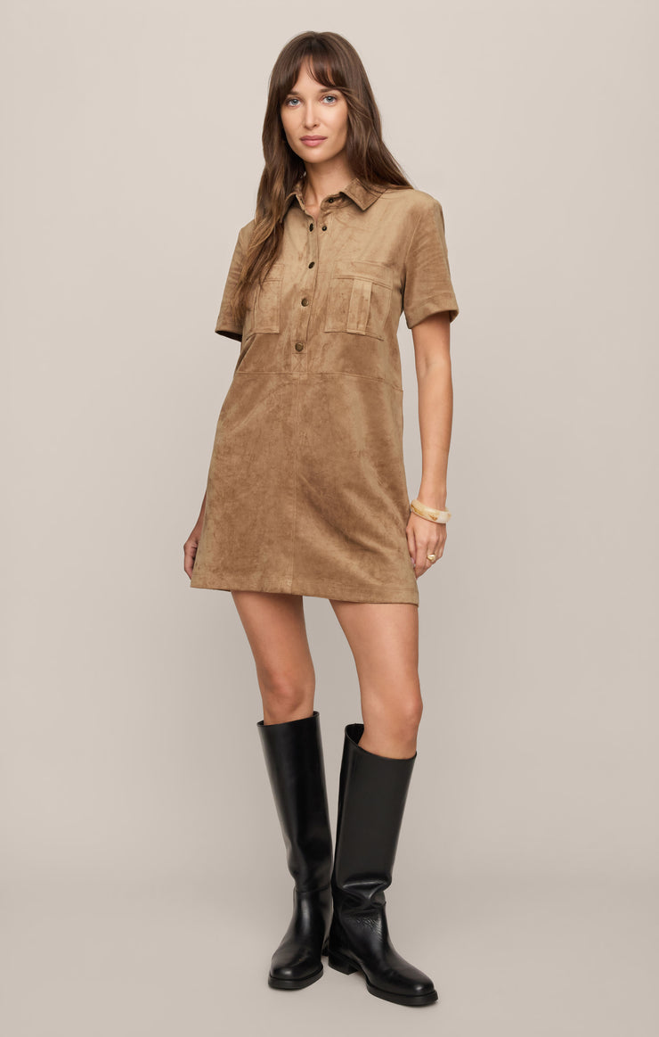 Leone suede mini dress light sand
