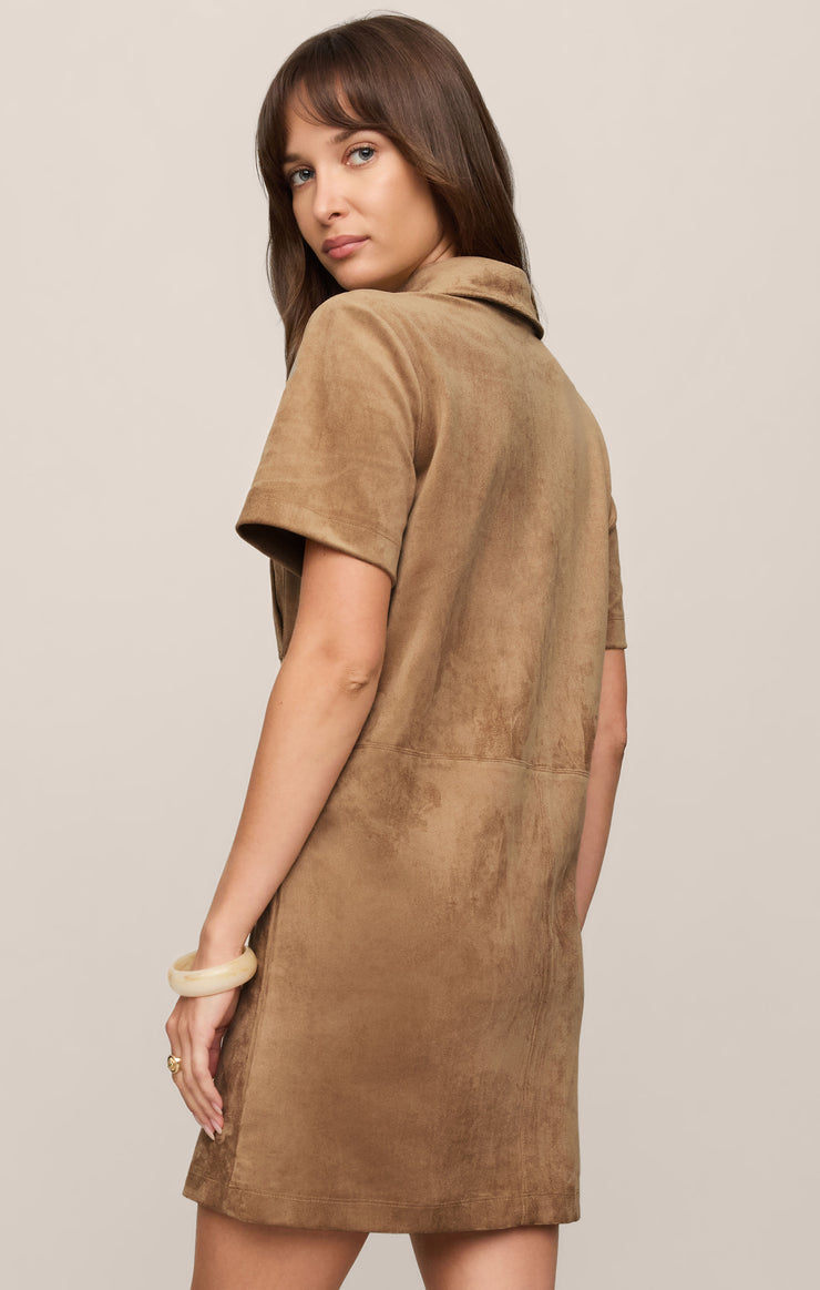 Leone suede mini dress light sand