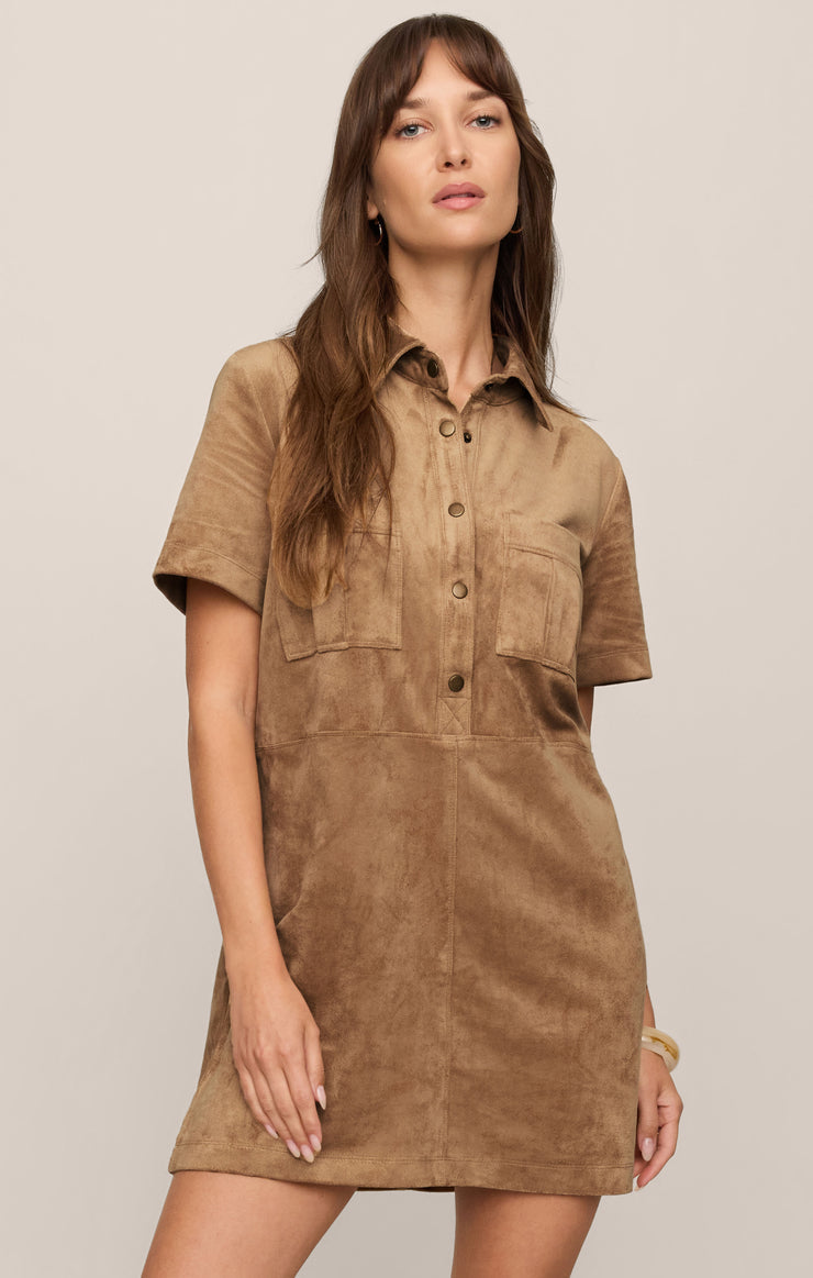Leone suede mini dress light sand
