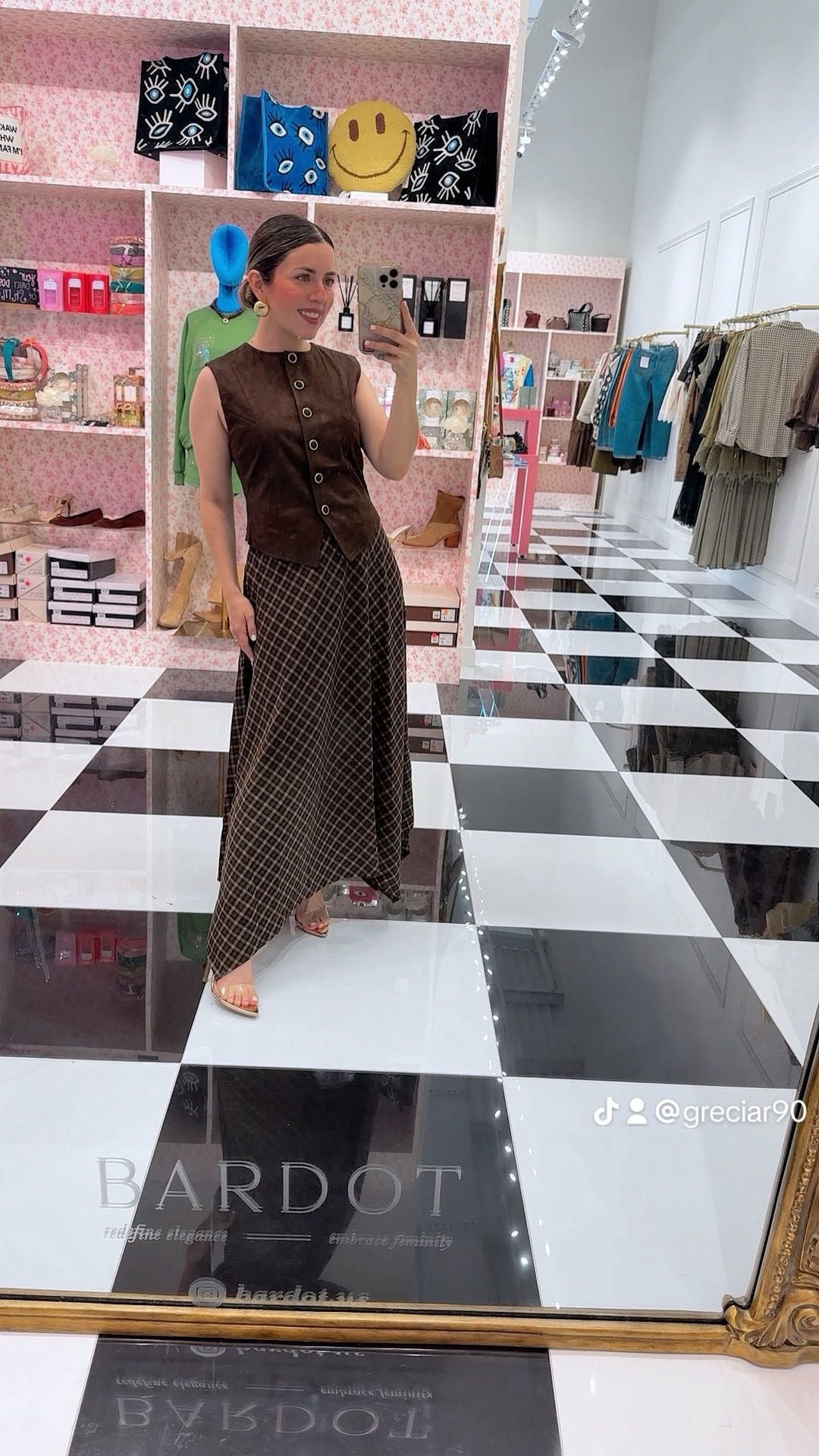 Anna Lee plaid midi skirt