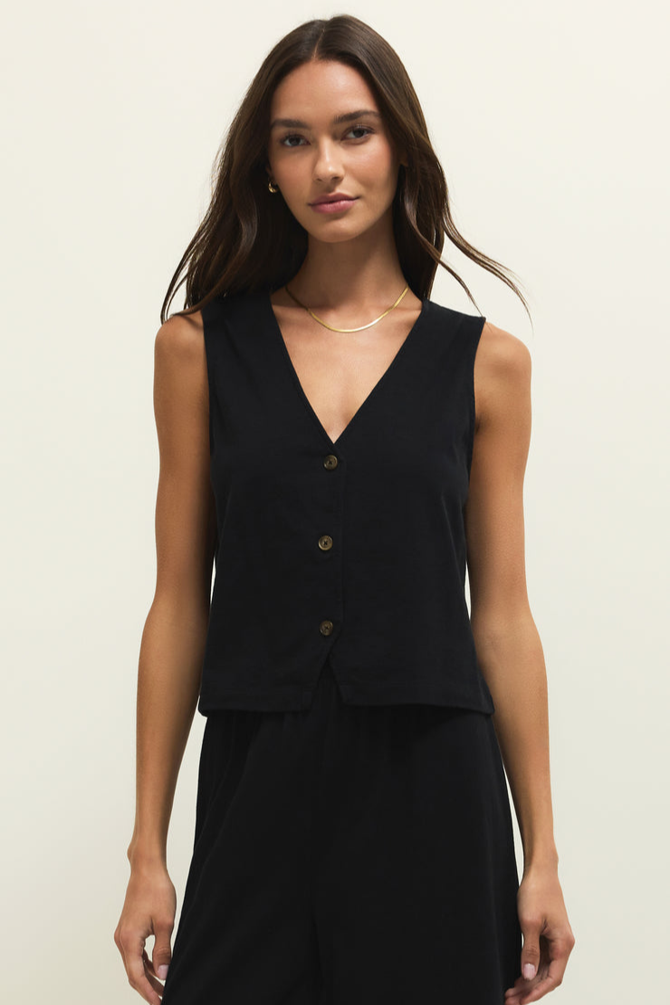 Noelle jersey top in black