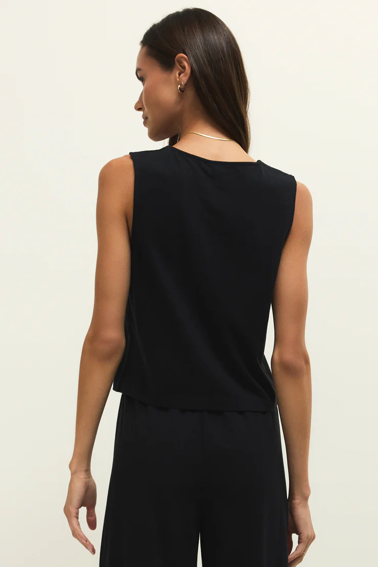 Noelle jersey top in black