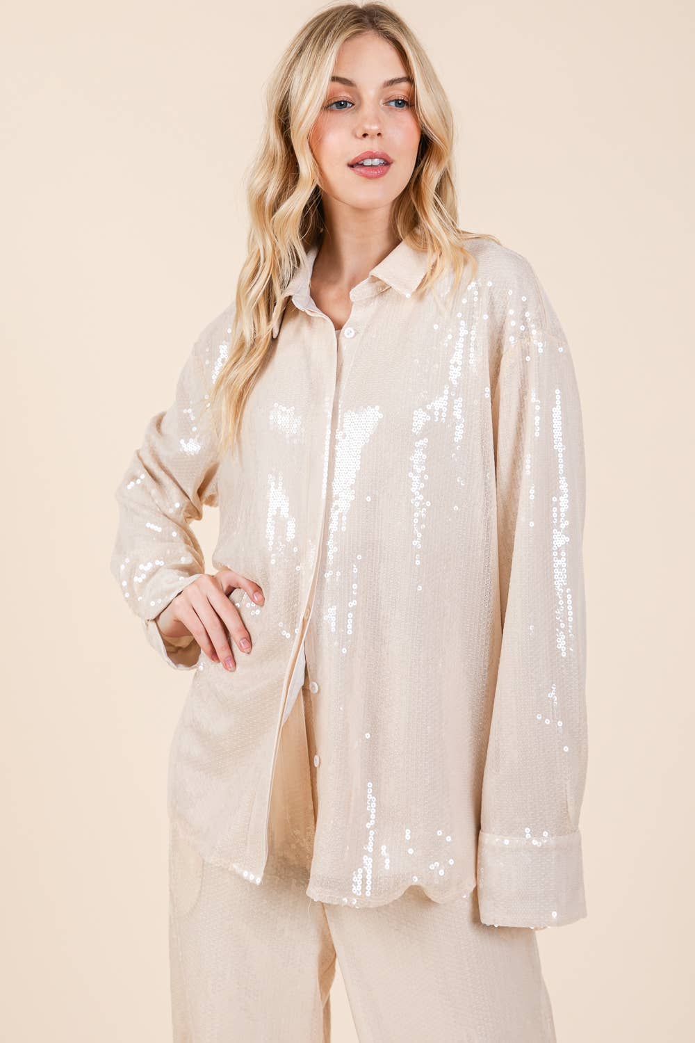 Sequined Oversized Shirt