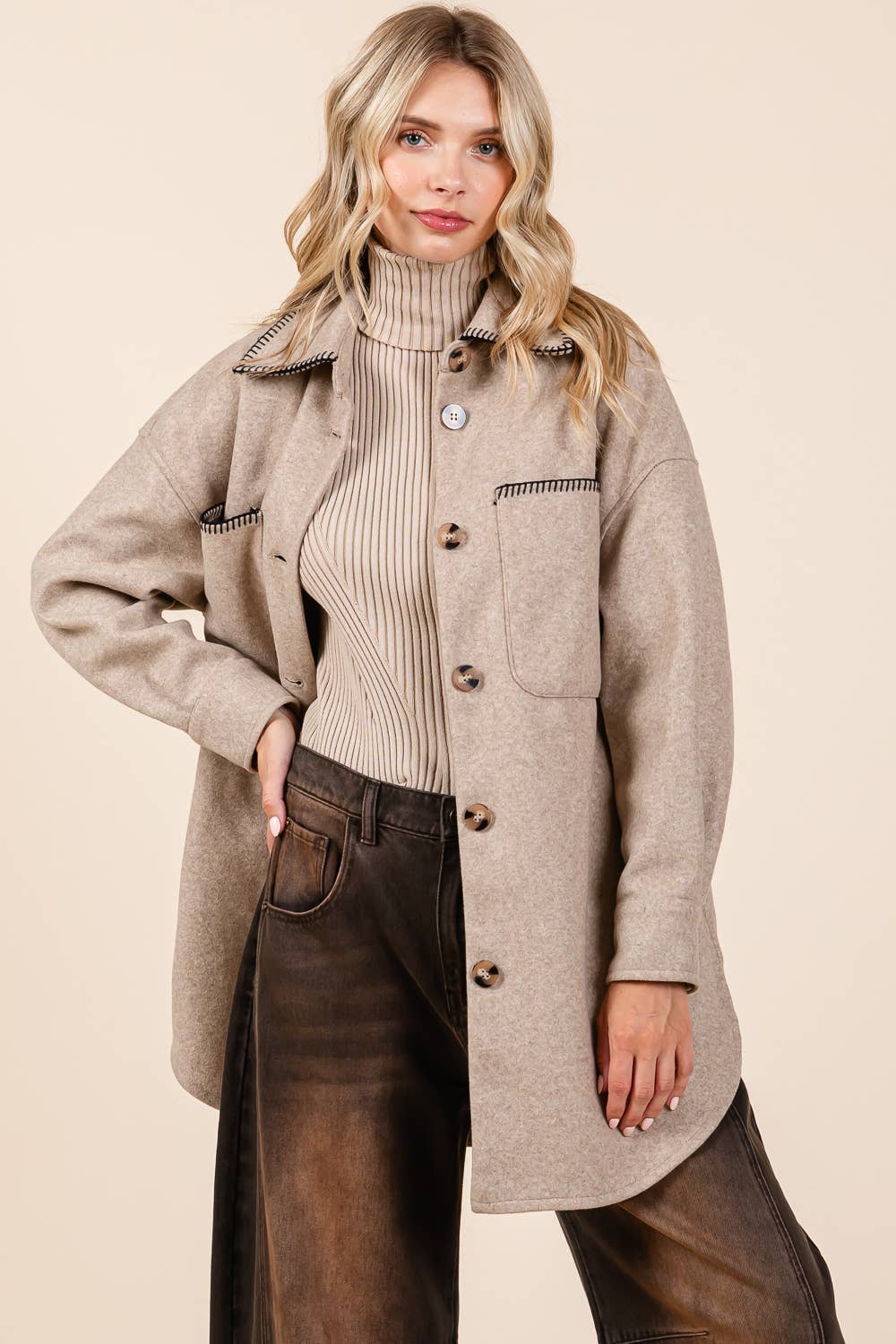 Oversized Fleece Long-Body Jacket