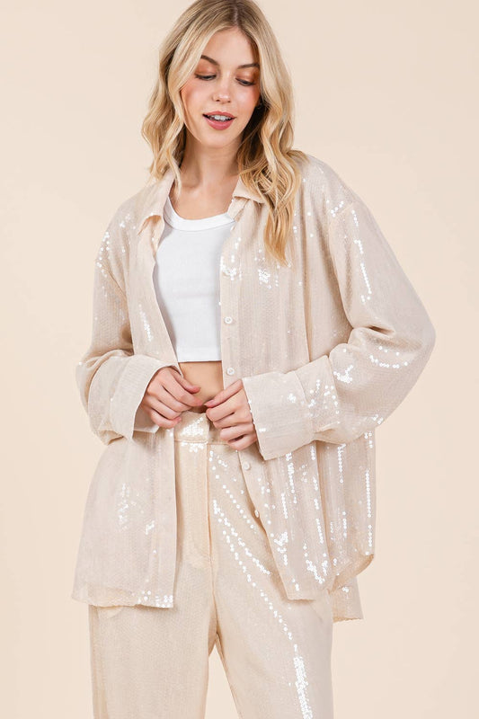 Sequined Oversized Shirt