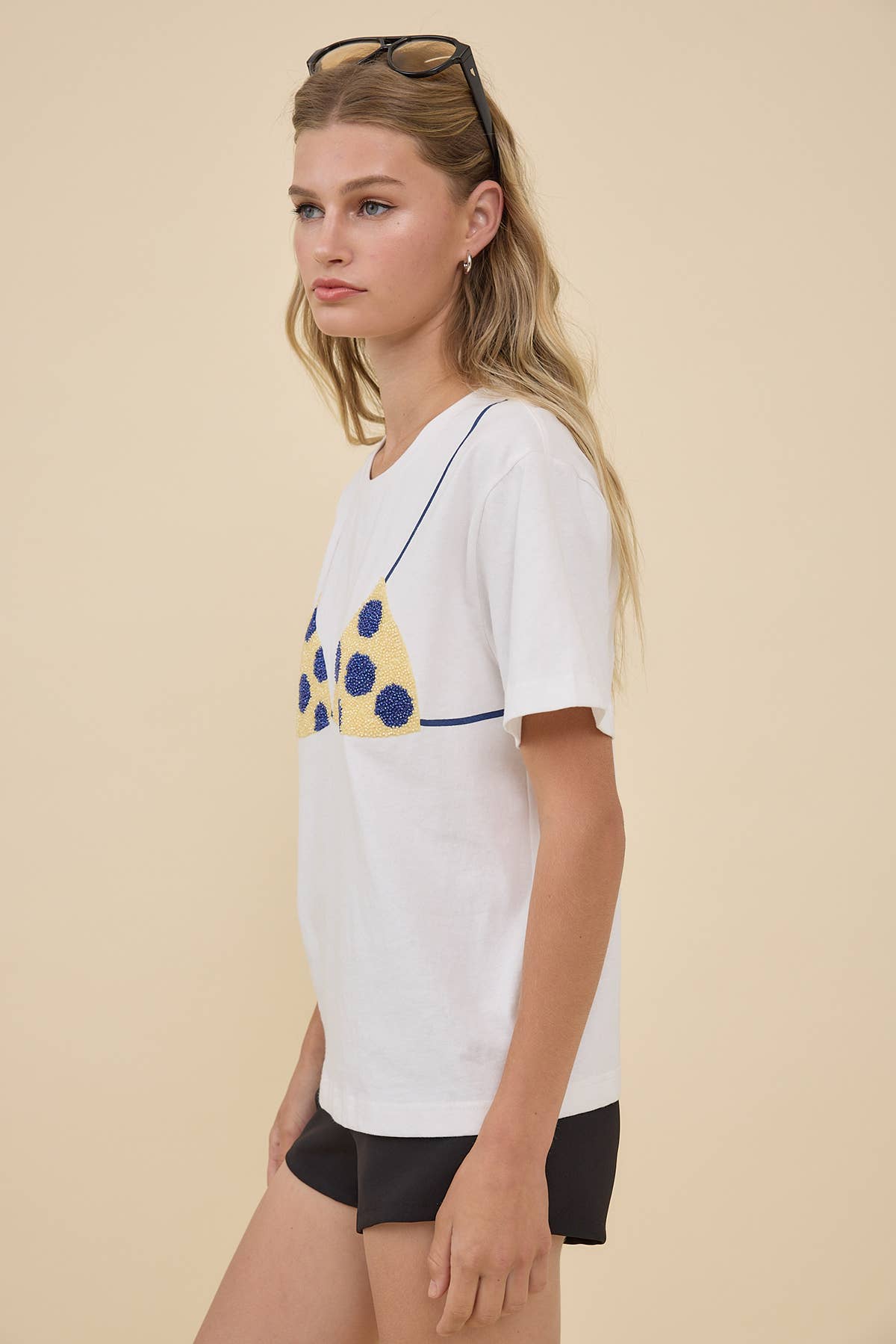 Caviar Bead Polka Dot Bra Graphic Tee