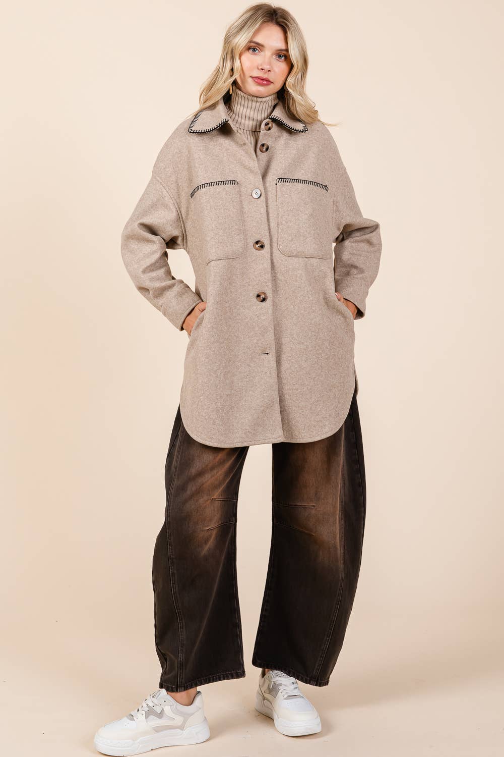 Oversized Fleece Long-Body Jacket