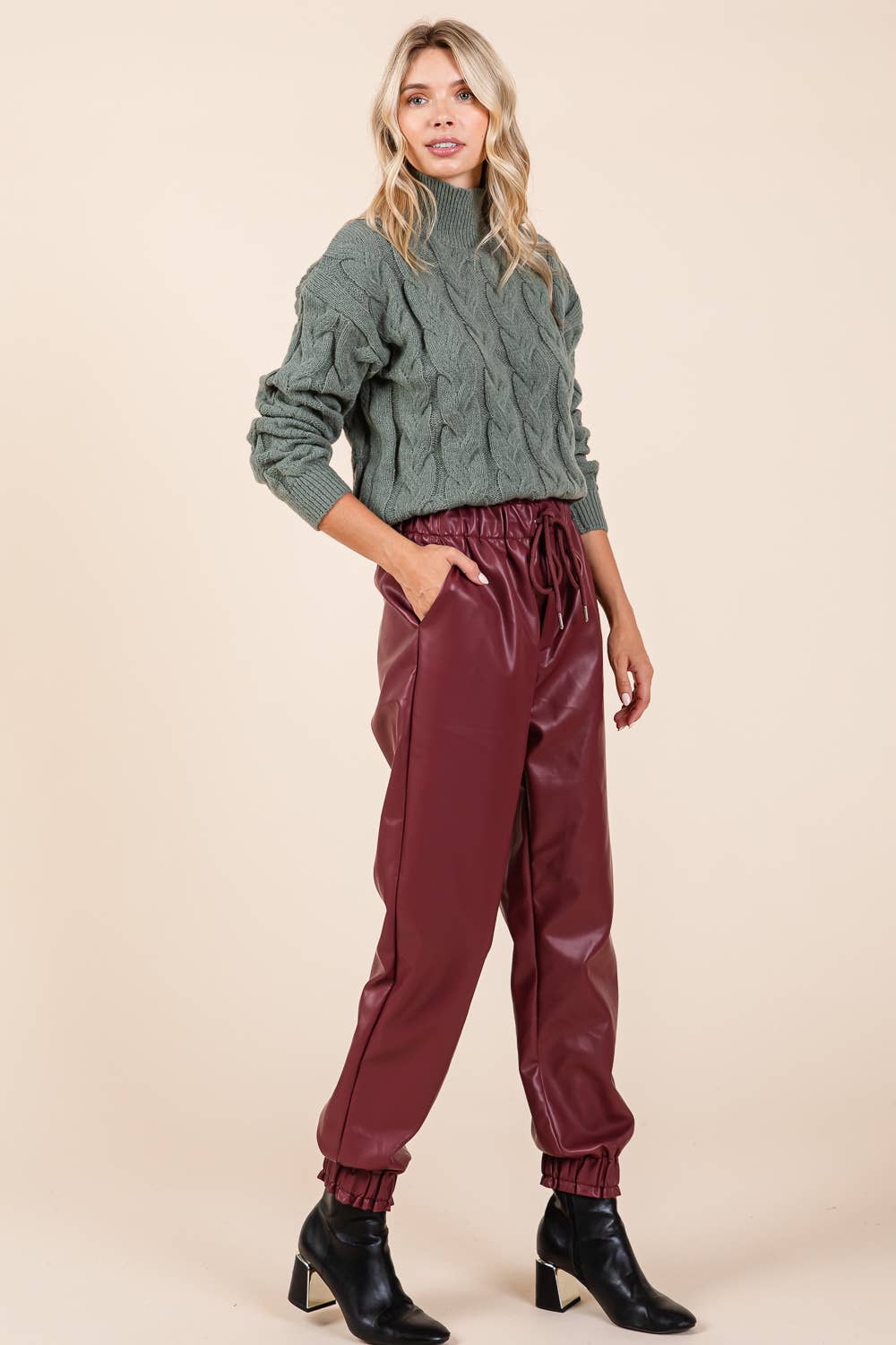 Faux Leather Jogger Pants FINAL SALE