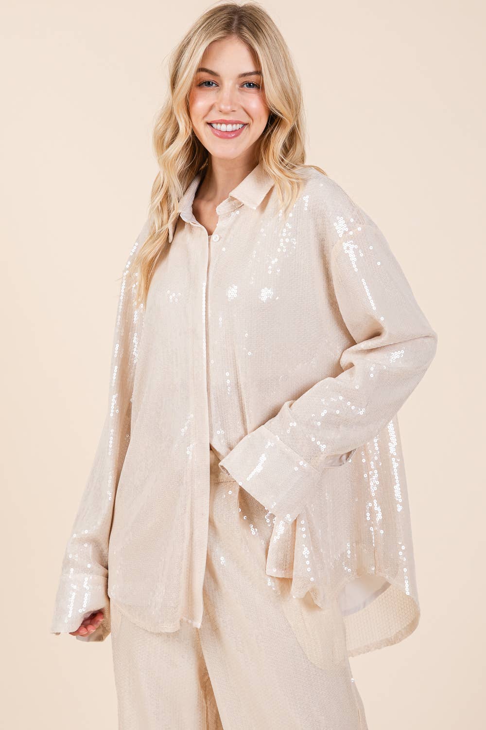 Sequined Oversized Shirt