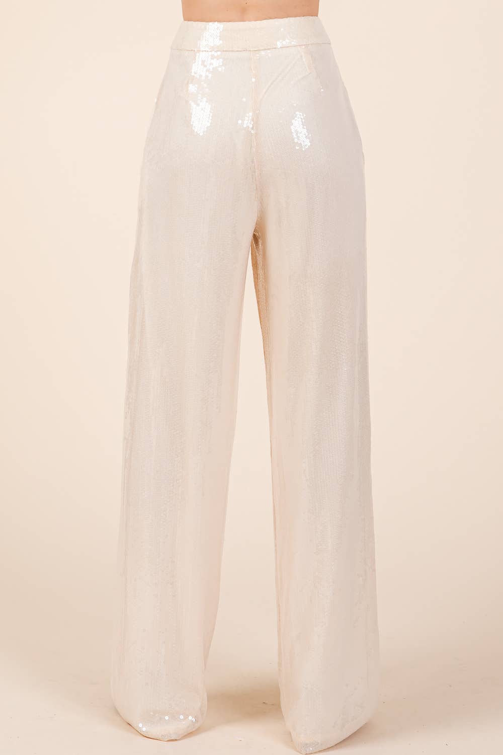 Sequined Wide-Leg Pants